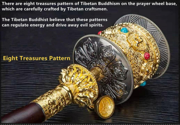 Copper Large Hand Held Prayer Wheel