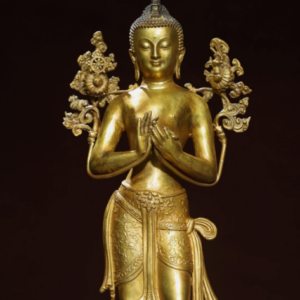 1 Old Tibet Tibetan Buddhism temple Bronze gilt white tara bodhisattva statue