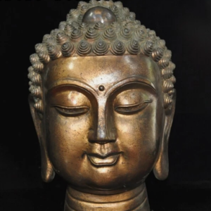 1 Old Tibet Buddhism Temple Bronze Gilt Shakyamuni Amitabha Buddha Head Statue
