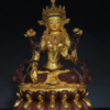 Old Tibet Tibetan Buddhism temple Bronze gilt white tara Bodhisattva statue