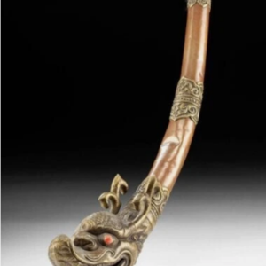 1 19th to Early 20th Cent. Tibetan Ritualistic Buddhist Trumpet 17" tall w/ COA