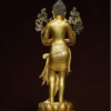 Old Tibet Tibetan Buddhism temple Bronze gilt white tara bodhisattva statue
