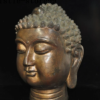 Old Tibet Buddhism Temple Bronze Gilt Shakyamuni Amitabha Buddha Head Statue