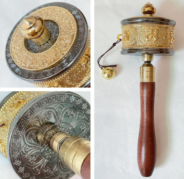 Copper Hand Held Prayer Wheel