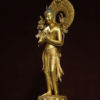 Old Tibet Tibetan Buddhism temple Bronze gilt white tara bodhisattva statue