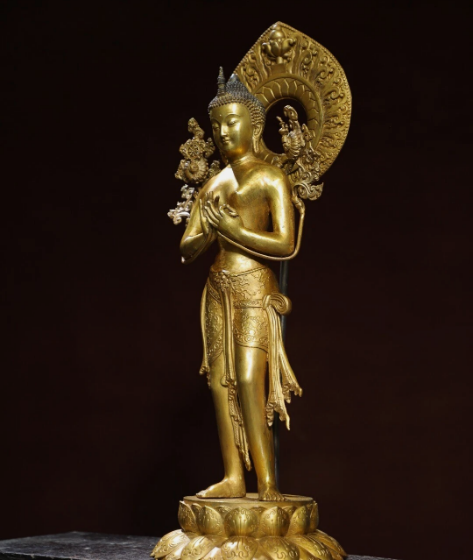Old Tibet Tibetan Buddhism temple Bronze gilt white tara bodhisattva statue