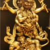 34.6''Old Tibet Purple Bronze 24K Gold Mahakala Hold Faqi