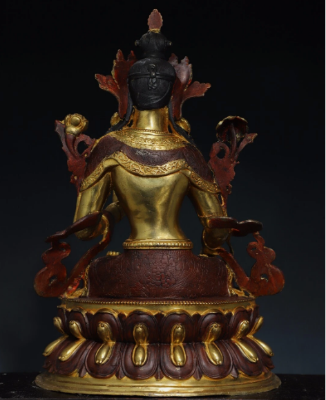 Old Tibet Tibetan Buddhism temple Bronze gilt white tara Bodhisattva statue