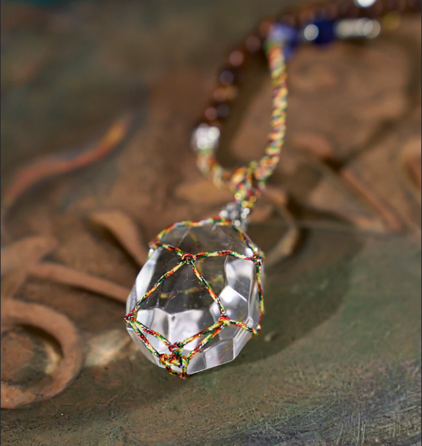 QUARTZ PENDANT WITH LAPIS LAZULI AND STERLING SILVER