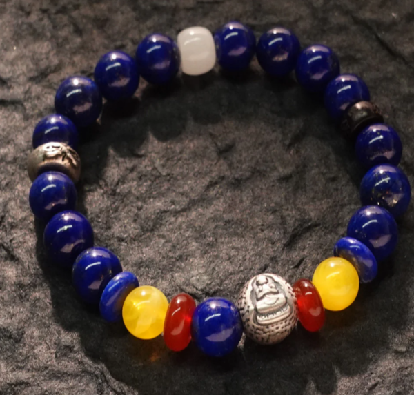 4 SPIRITUAL CLARITY AKSHOBHYA LAPIS LAZULI BUDDHA BRACELET