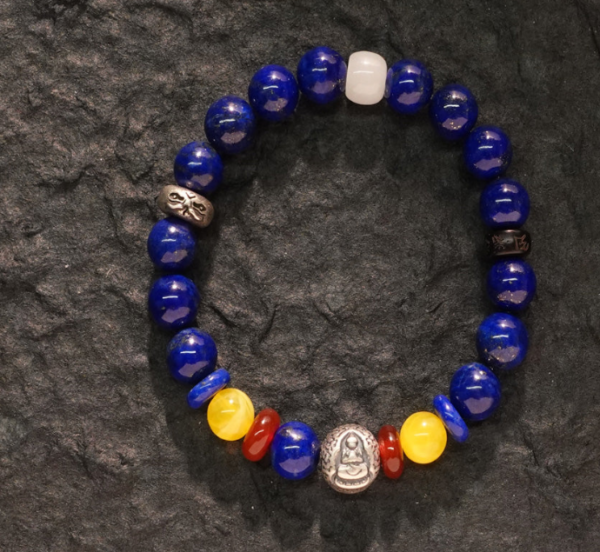 5 SPIRITUAL CLARITY AKSHOBHYA LAPIS LAZULI BUDDHA BRACELET