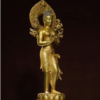 Old Tibet Tibetan Buddhism temple Bronze gilt white tara bodhisattva statue
