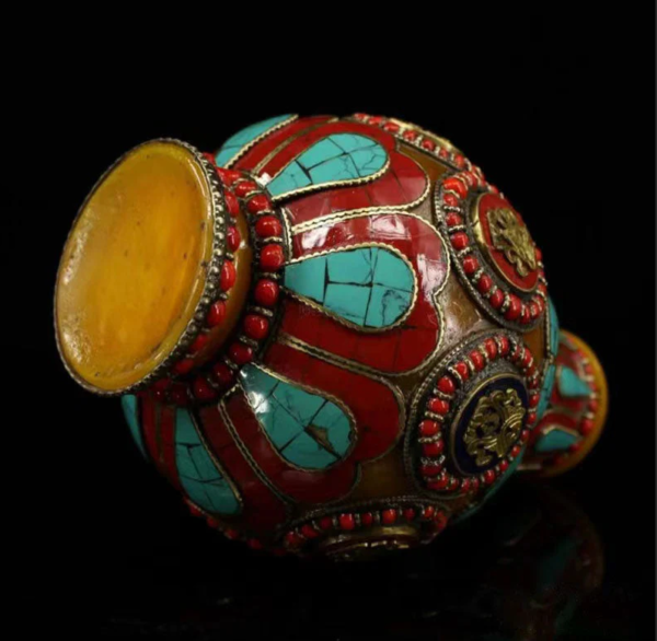 SUKHAVATI YELLOW JAMBHALA FORTUNE EIGHT AUSPICIOUS BOTTLE FOR ELIMINATING POVERTY