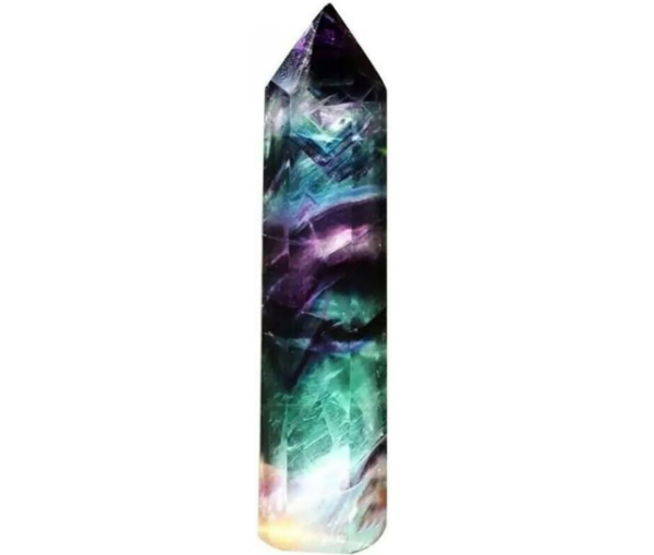 Fluorite Crystals Obelisk Colorful Stone Point Hexagonal Column Crystal