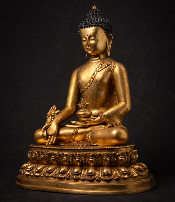 Very high quality bronze Nepali Medicine Buddha