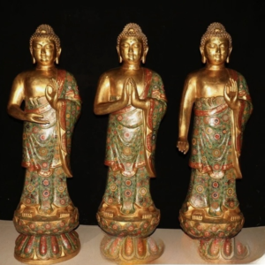 微信图片_20251216204126_PicCopilot_7eec2 Tibet purple bronze 24k gold gilt cloisonne Sakyamuni triratna buddha statue