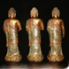 Tibet purple bronze 24k gold gilt cloisonne Sakyamuni triratna buddha statue