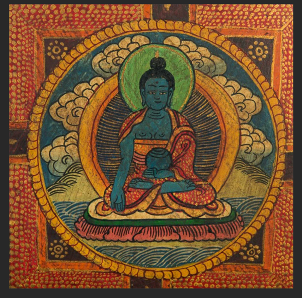 微信图片_20251216212142 19TH CENTURY BHAISAJYAGURU BUTSUDAN WOODBLOCK TIBETAN ANTIQUE