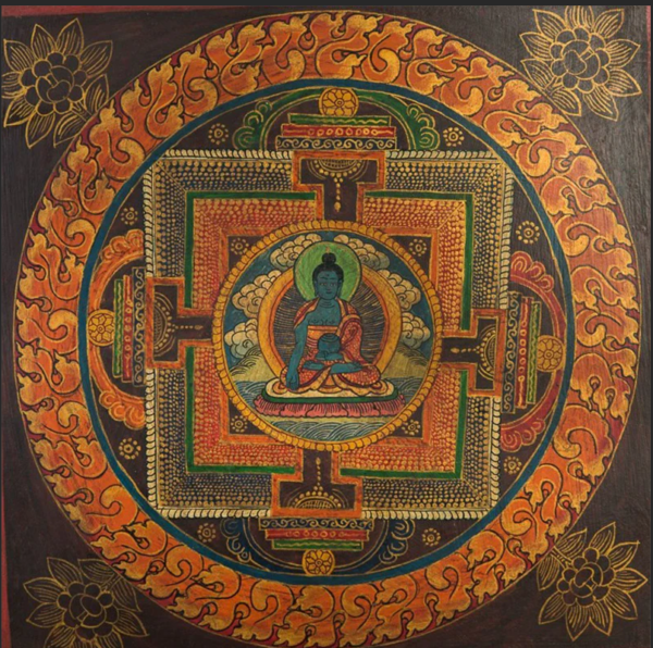 微信图片_20251216212149 19TH CENTURY BHAISAJYAGURU BUTSUDAN WOODBLOCK TIBETAN ANTIQUE
