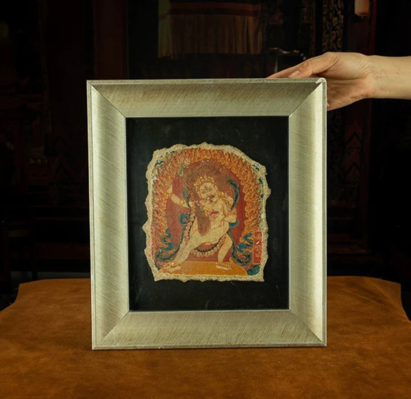 20TH CENTURY WHITE TWO-ARMED MAHAKALA DOUBLE B